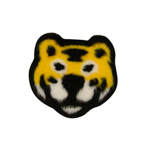 Yellow Polyester Furry Tiger Beverage Coaster