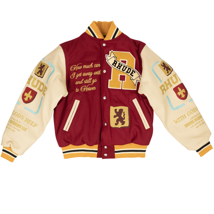 Bordoux And Creme Le Valley Varsity Jacket