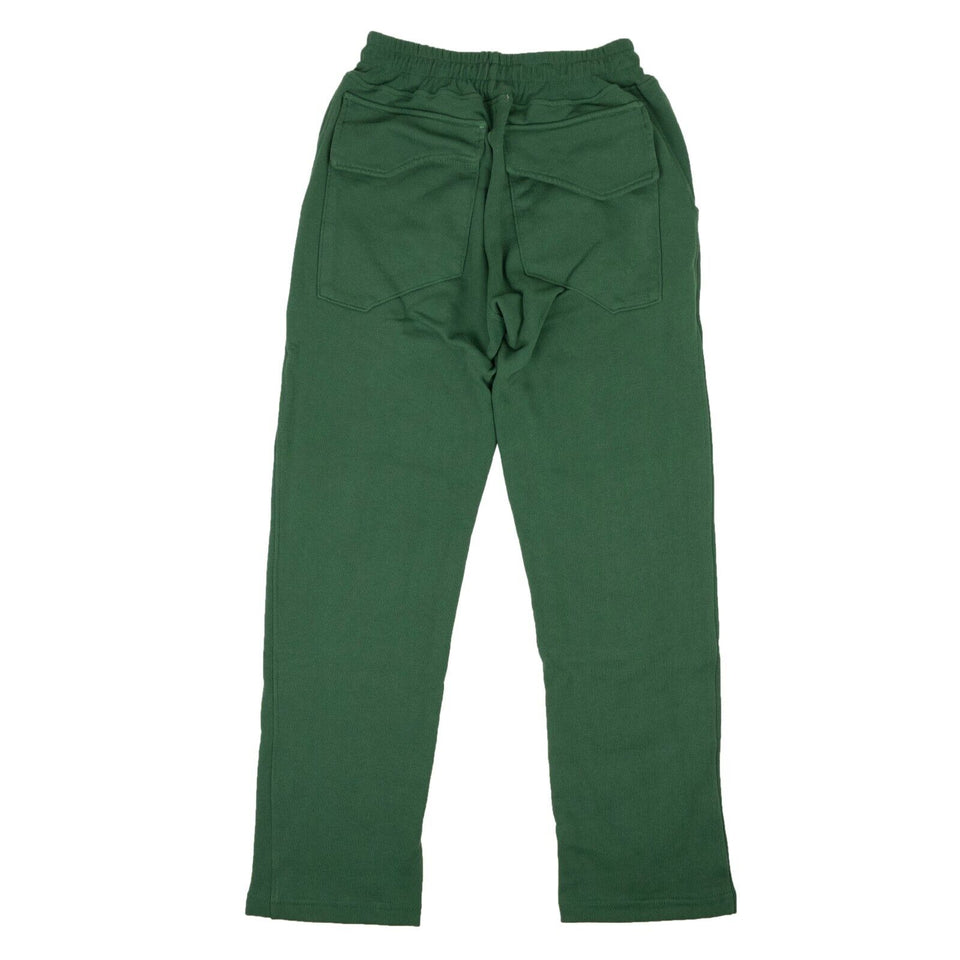 Forest Green Cotton Chenile Patch Sweatpants