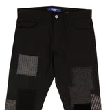 Black Polyester Patchwork Throughout Pants