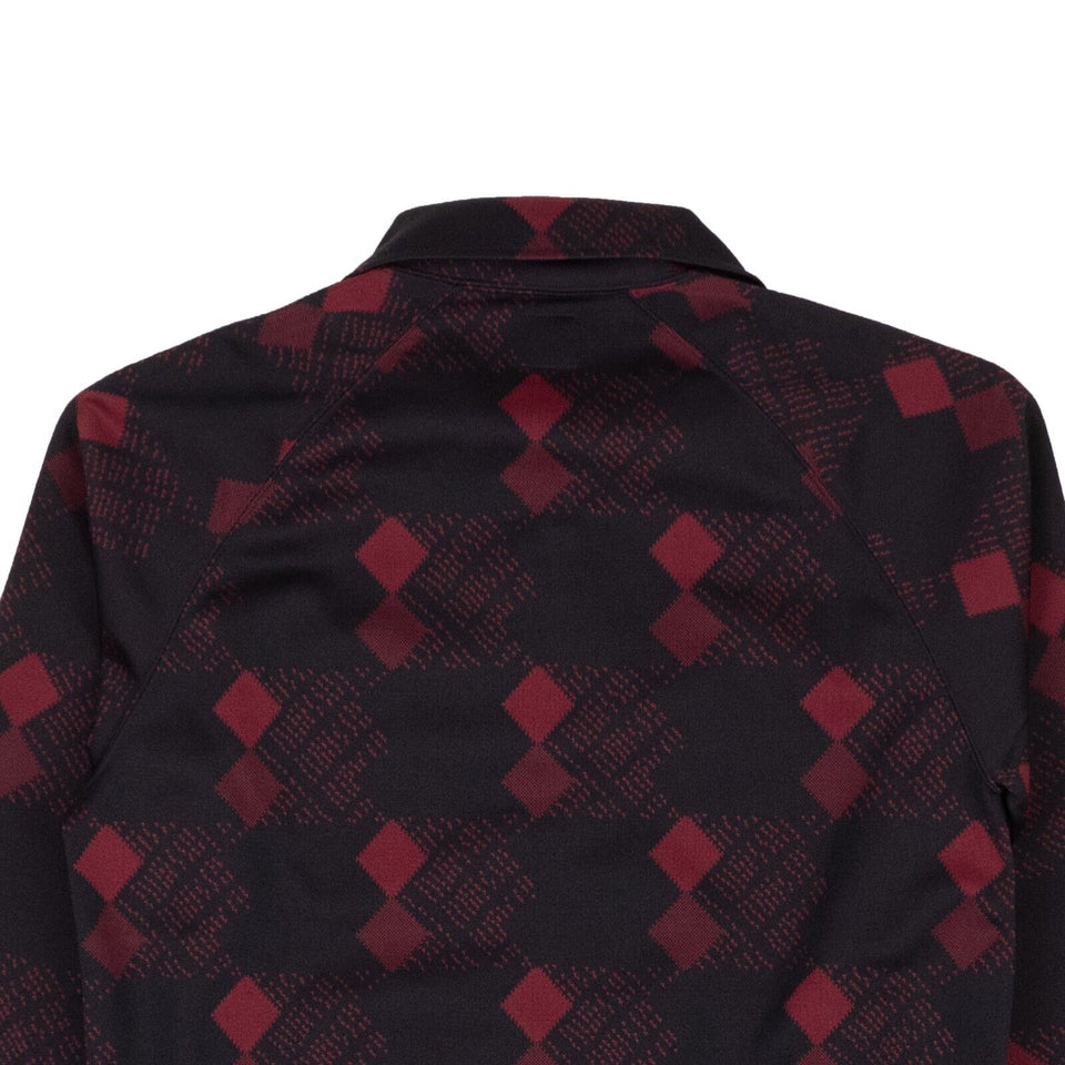 Navy And Maroon Diamond Print Track Jacket