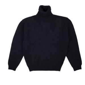 Navy Shetland Turtleneck Sweater