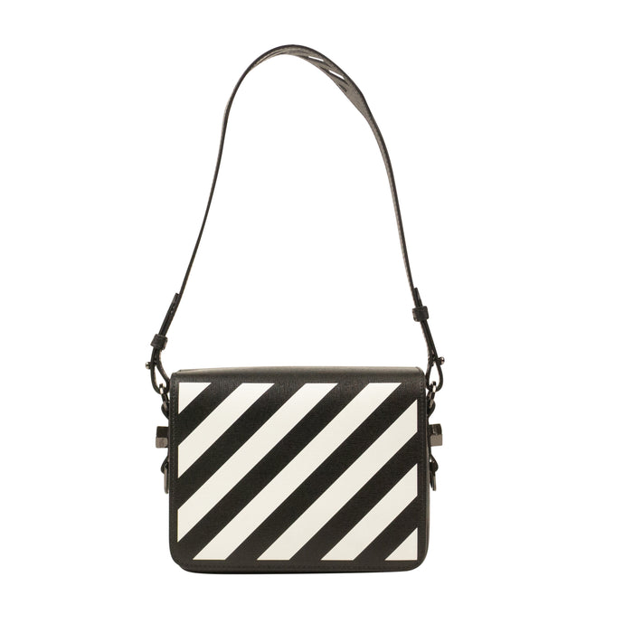 Black And White Leather Flap Bag