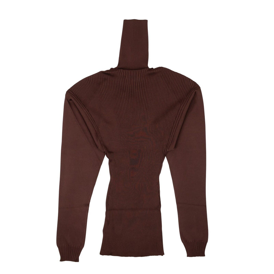 Ox Blood Maroon Ribbed Turtleneck Sweater