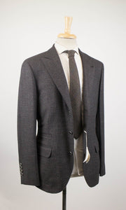 Grey Wool Tweed Three-Button Blazer
