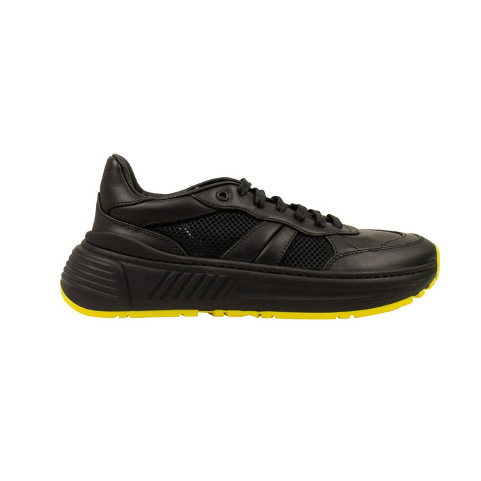 Black Leather Speedster Athletic Sneakers