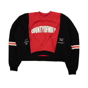 Black And Red Block Color Over Crewneck