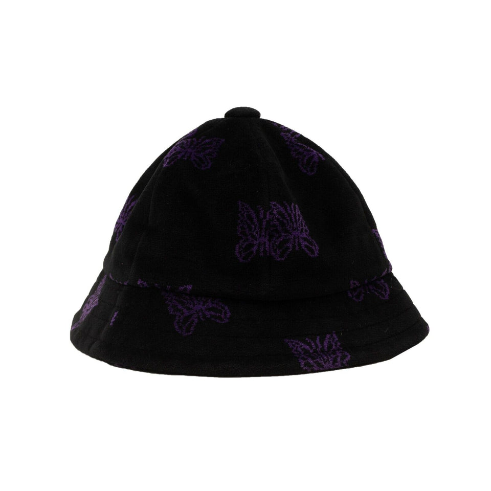 Black And Purple Velvet Butterflies Print Hat