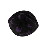 Black And Purple Velvet Butterflies Print Hat