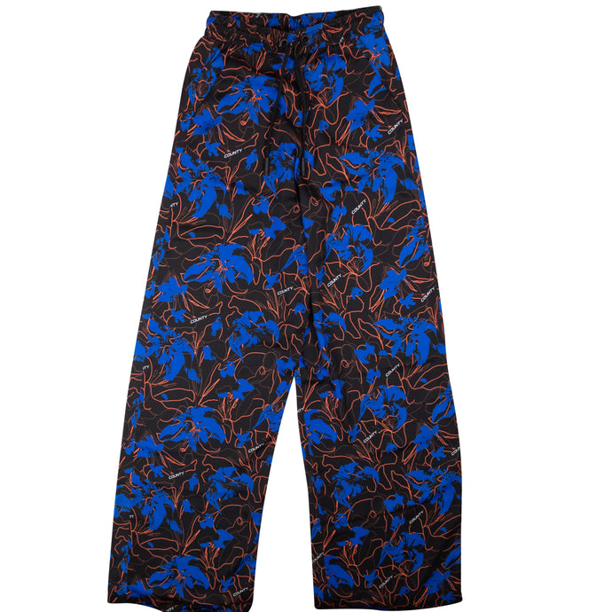 Black And Blue Floral Wide Pants