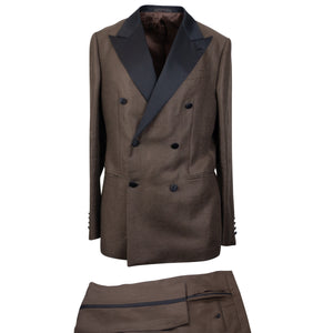 Chocolate Brown Double-Breasted 3 Piece Suit 10R