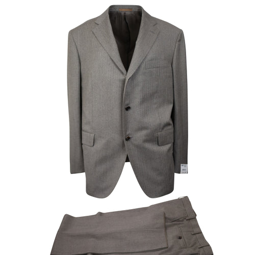 Grey Wool Single Breasted Suit 7R