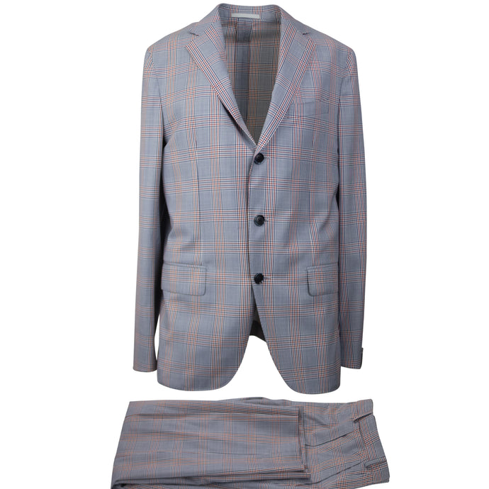Plaid Wool Single Breasted Suit 8R