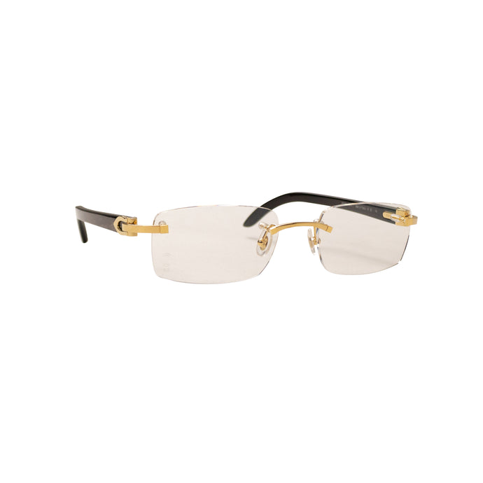 Gold And Black Rectangle Buffalo Horn Eyeglasses