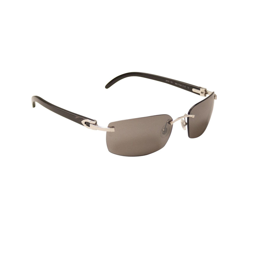 Grey And Silver Rectangle Buffalo Horn Sunglasses