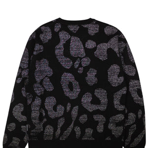 Dark Grey And Black Leopard Print Sweater