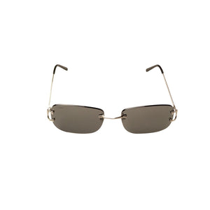 Cartier Rectangle Buffalo Horn Sunglasses - Gray/Silver