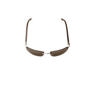 Brown And Silver Rectangle Buffalo Horn Sunglasses