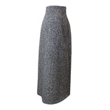 Women's Grey Wool Tweed Pencil Skirt