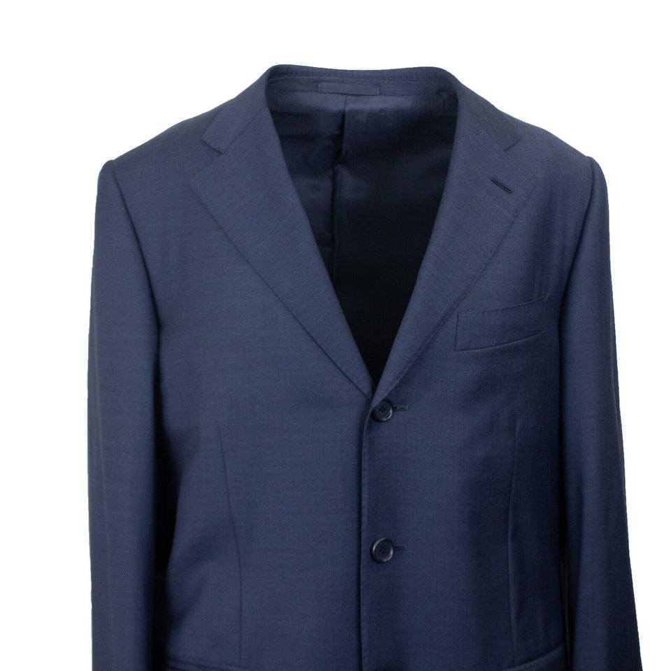 Navy Wool Single Breasted Suit 7R