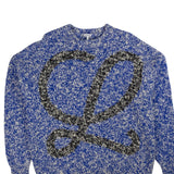 Blue Intarsia Speckled Wool Sweater