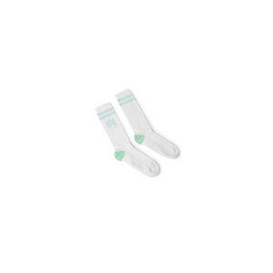 White And Mint Ribbed MA Socks