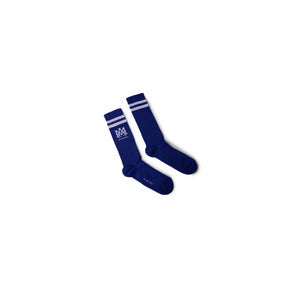 Dark Blue & White Ribbed MA Athletic Socks