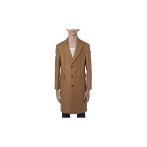 Brown Single Breasted Lapel Coat