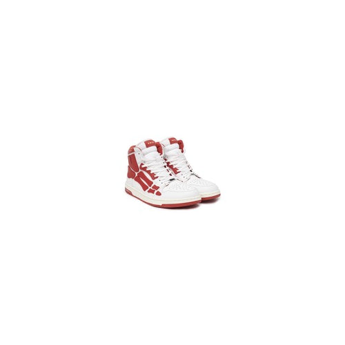 White And Red Skeleton Hi Tops