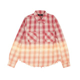 Red And Tan Ombre Plaid Shirt