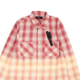 Red And Tan Ombre Plaid Shirt