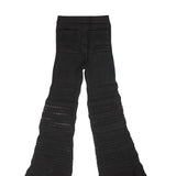 Black Checkered Crochet Flare Pants