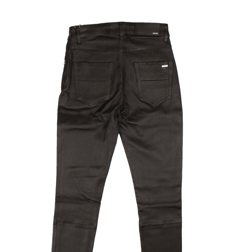 Black Nappa Stretch Leather Pants