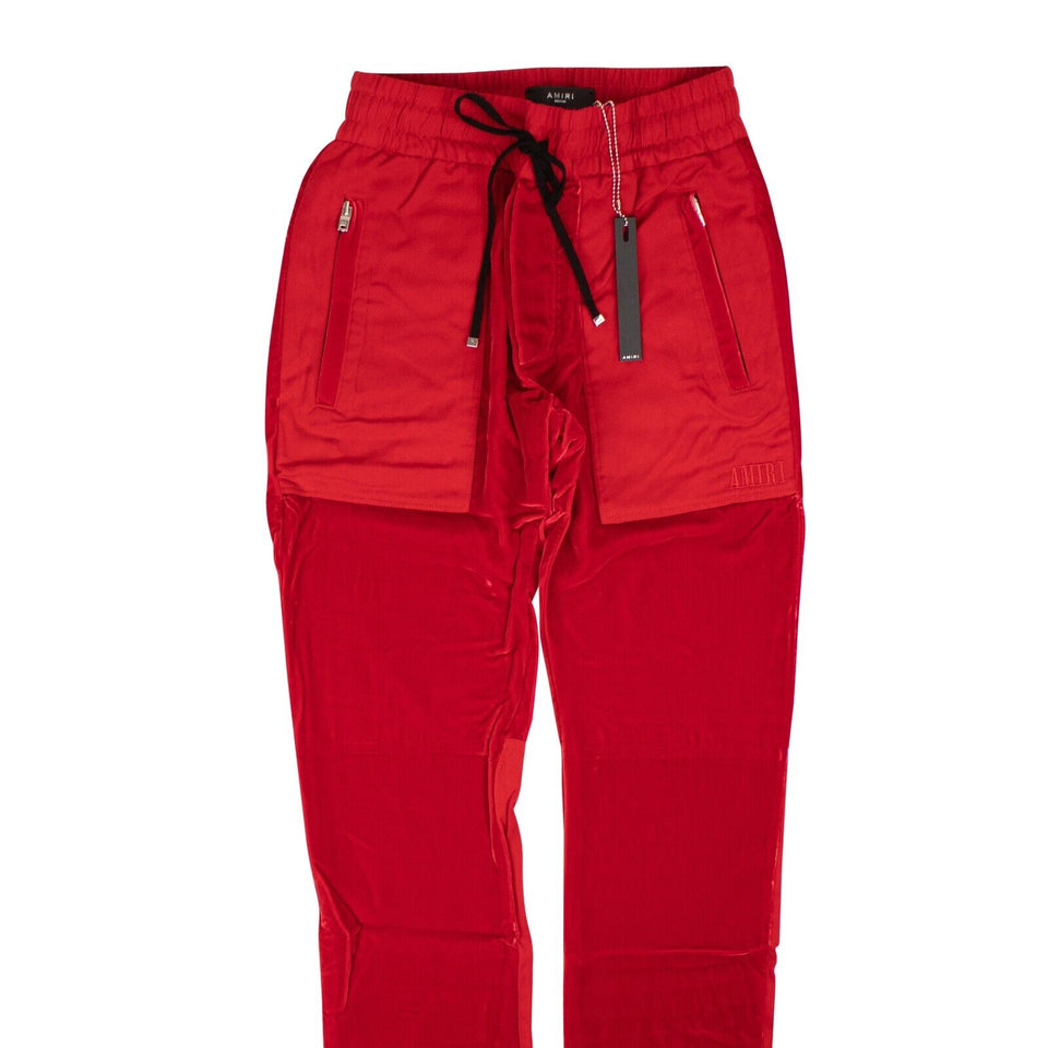 Red Velvet Commando Patch Pants