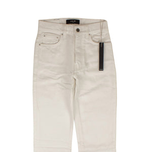White Cropped Straight Stack Jeans