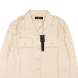Beige Double Pocket Military Shirt