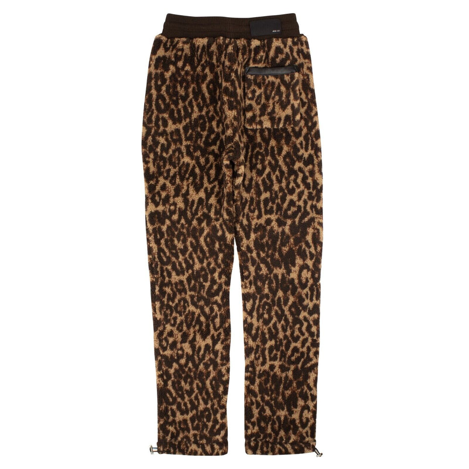 Black Printed Leopard Fleece Pants