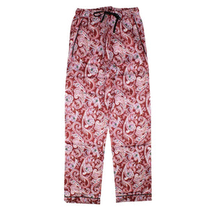 Red And White Paisley PJ Pants