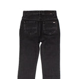 Black Cropped Straight Stack Jeans