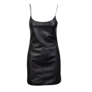 Black Leather Slip Dress