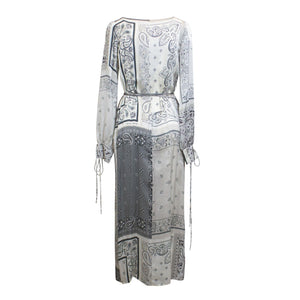 Grey Bandana Recon Kimono Dress