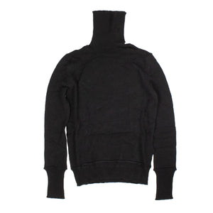Roll Black Distressed Cashmere Roll Turtle Neck