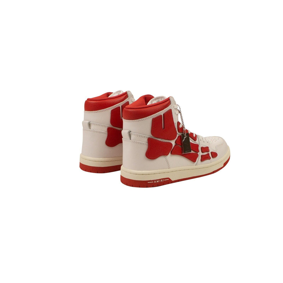 White And Red Skeleton Hi Tops
