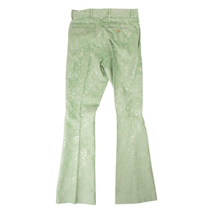 Green Paisley Velvet Glitter Pants