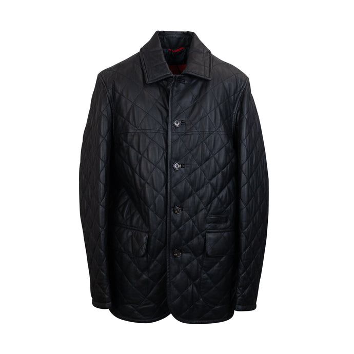 Black Diamond Quilted Button Down Shirt