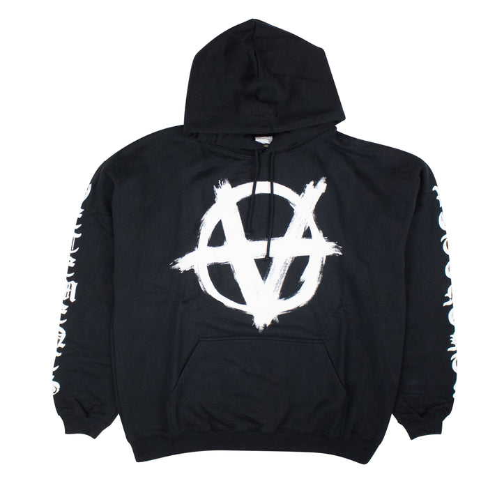 Black Double Anarchy Popover Hoodie