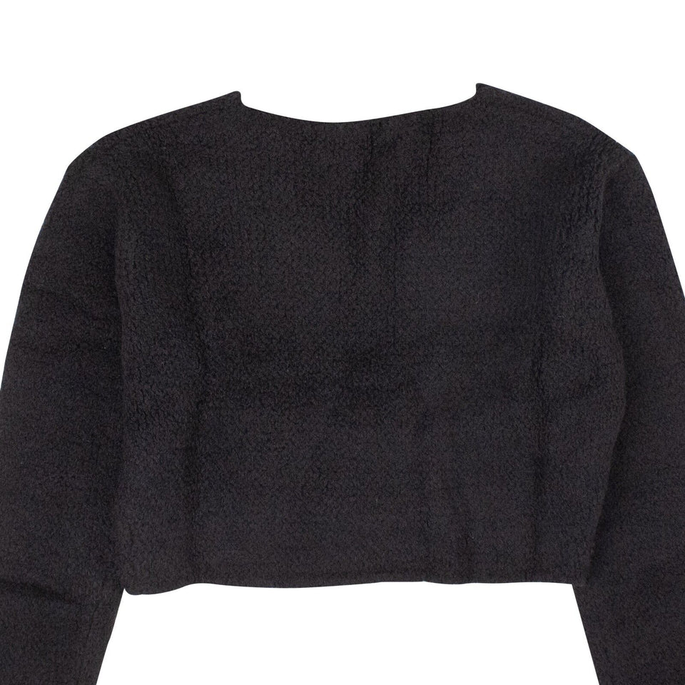 Black Cropped Boucle Sweater