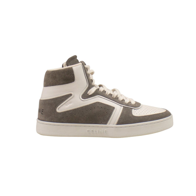 White And Grey Hi Top Trainer Sneakers