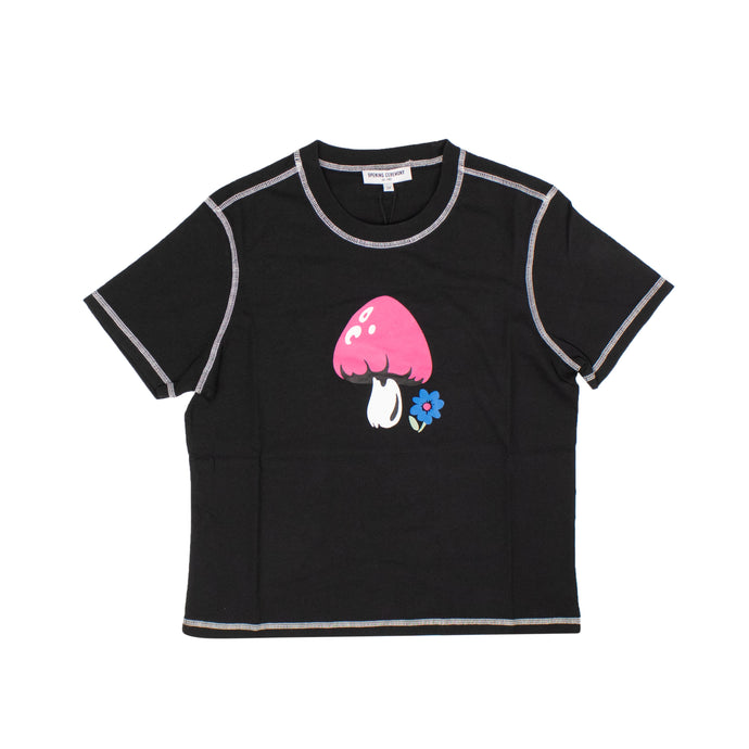 Black Short Sleeve Mushroom T-Shirt