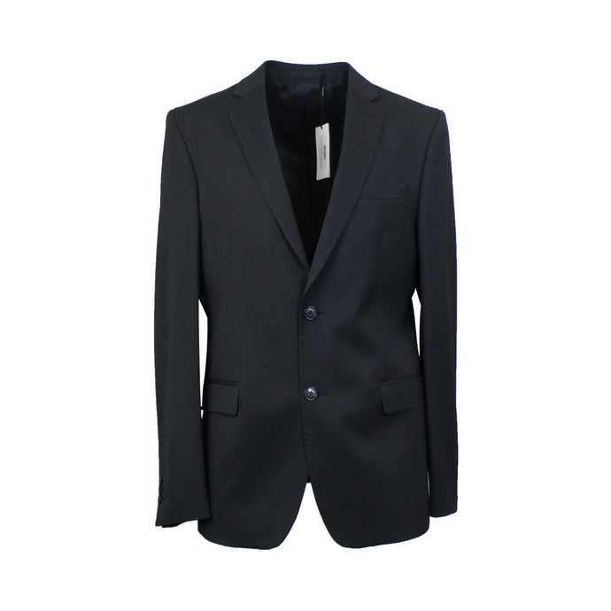 Black Wool Blend Single Breasted Jacket